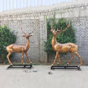 Decoration Hand Cast Animal Metal Life Size Bronze Deer Statue for Sale