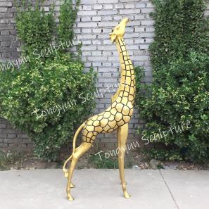 Large Size Bronze Animal Sculpture Garden Decoration Metal Giraffe