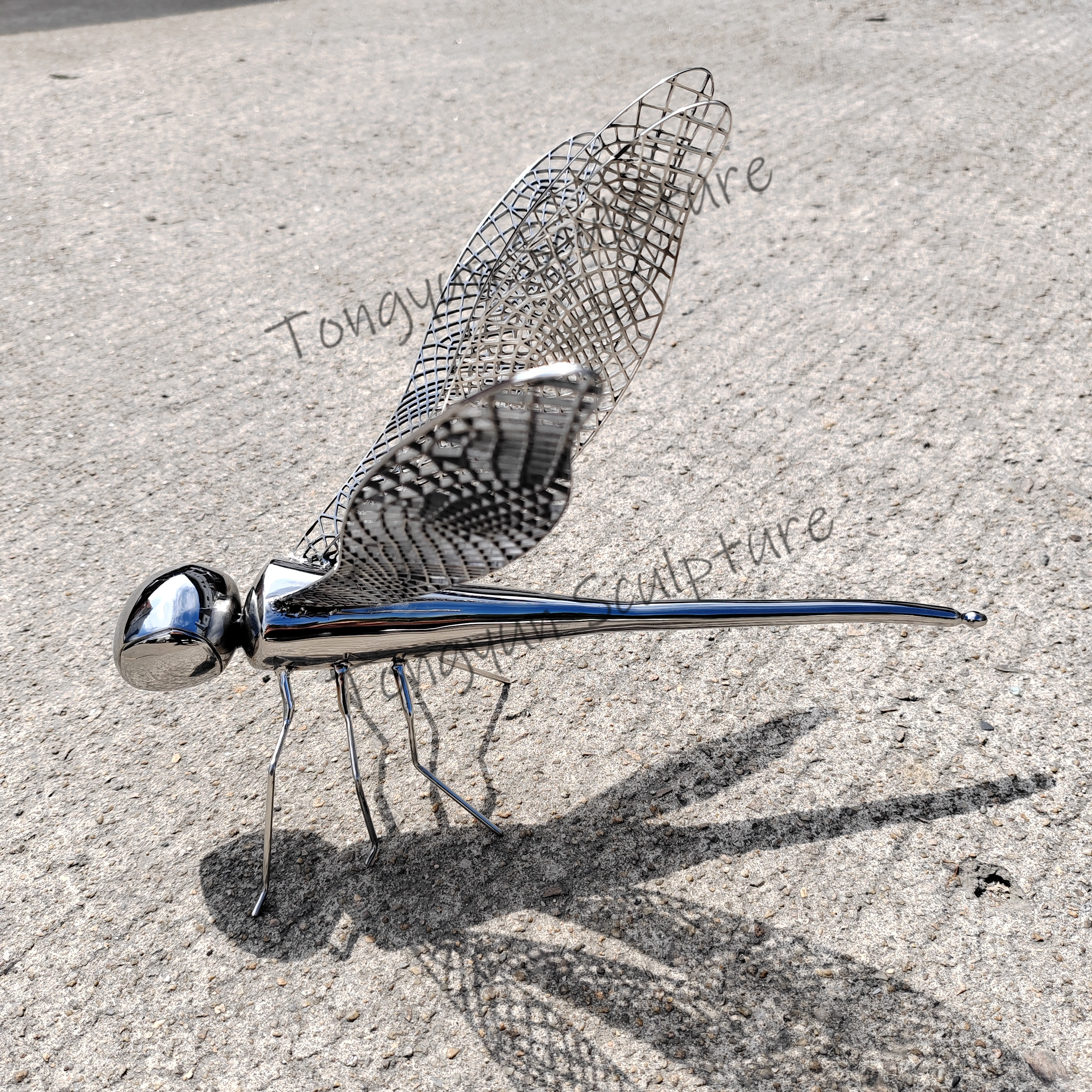 Outdoor Garden Decorative Metal Animal Statue Life Size Stainless Steel Dragonfly Sculpture