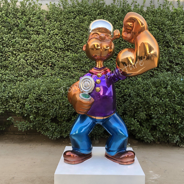 Factory Customized Famous Stainless Steel Cartoon Figure Popeye Statue For Sale