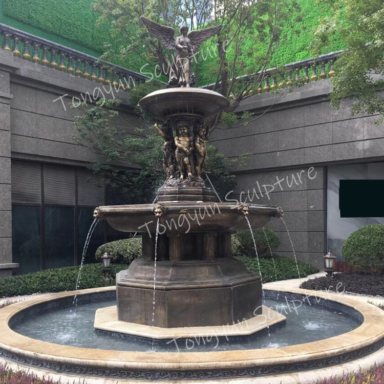Outdoor Garden Decor Antique Casting Metal Water Fountain Sculpture Large Size Brass Bronze Fountain