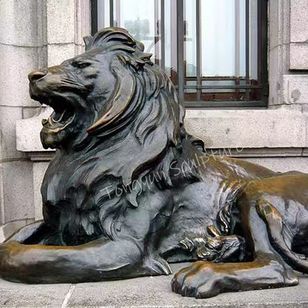 Outdoor Casting Bronze Large Metal Garden Lion Statue 
