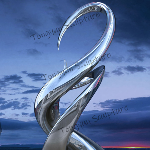 Public Garden Art Modern Abstract Sculpture Stainless Steel Growth Statue For Sale