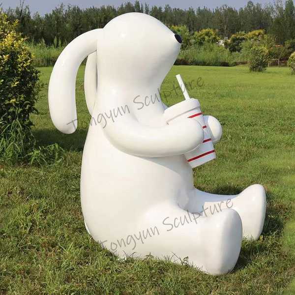 Sculpture Manufacturer Supply Fiberglass Steel Dog Statue