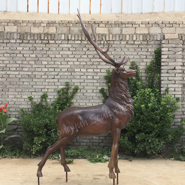Outdoor Garden Bronze Animal Sculpture Copper Deer Statue