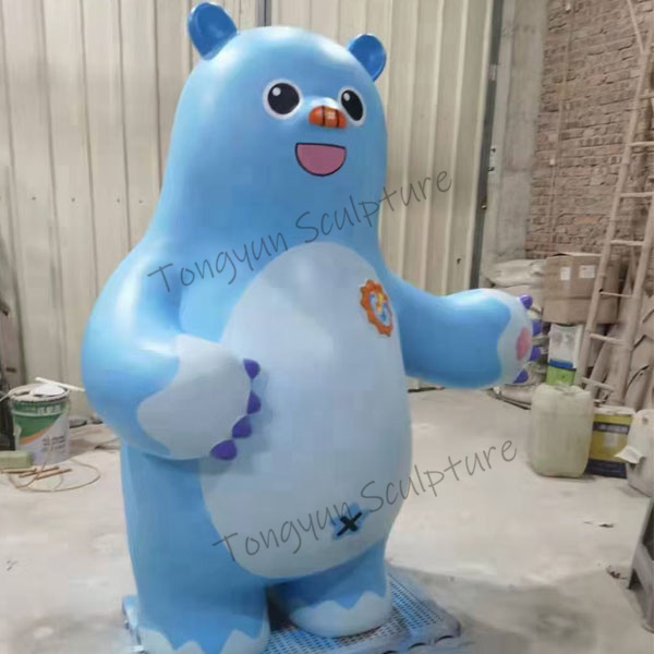 High Quality Customized Art Color Sculpture Fiberglass Steel Animal Life Size Bear Statue