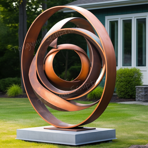 Customized Large Size Outdoor Garden Decor Modern Abstract Corten Steel Sculpture