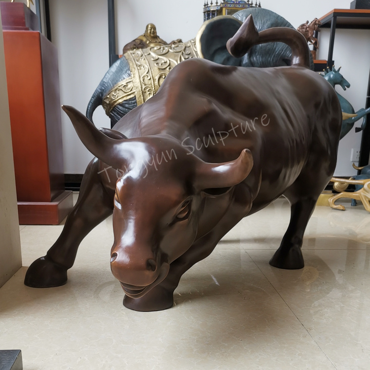 Sculpture Metal Hot Sale Custom Outdoor Decoration Casting Bronze Bull Statue Animal Metal Sculpture