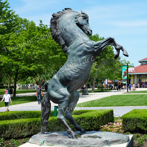 Garden Outdoor Bronze Jumping Horse Sculpture
