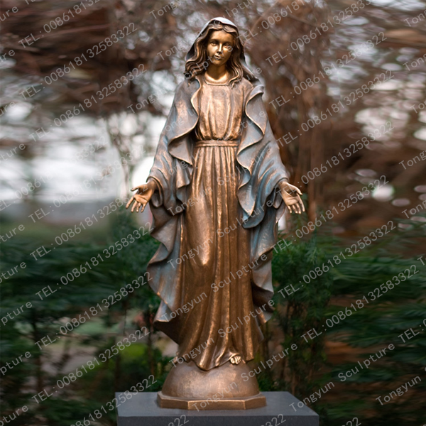 Customized Decorative Garden Casting Bronze Virgin Mary Statue For Sale