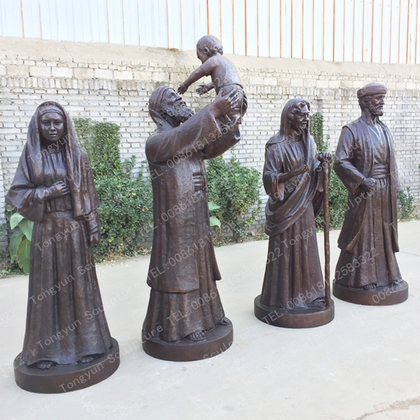 Outdoor Decoration Birth of Jesus Christ Bronze Sculpture Art Statue