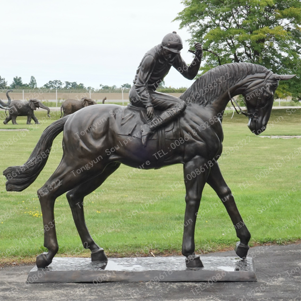 Outdoor Decoration Large Antique Bronze Racing Horse Sculpture Statue for Sale