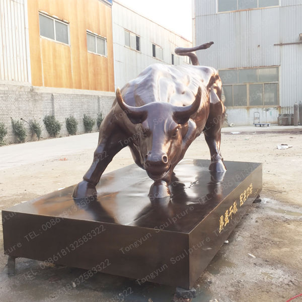Life Size Antique Bronze Bull Statue For Outdoor