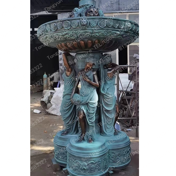 Decorative Water Fountains Sexy Lady Bronze Statue Sculpture Fountain Garden Decor Water Fountain