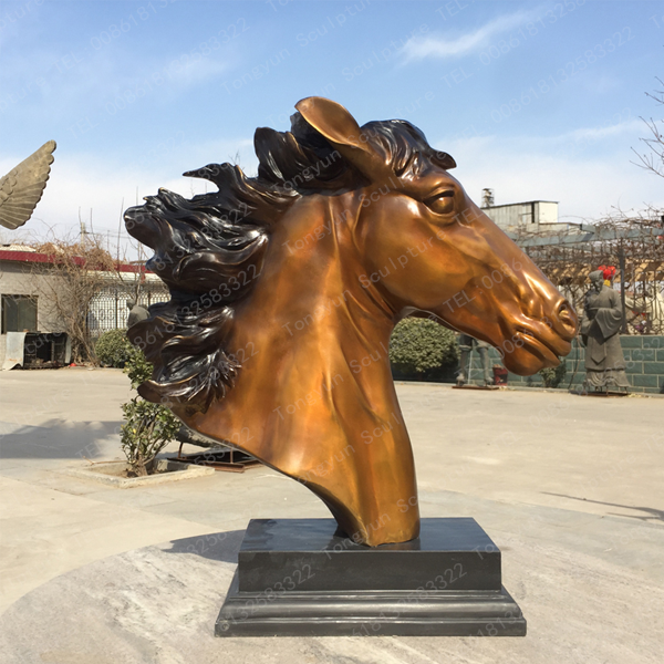 Antique Bronze Horse Head Statue Garden Lawn Ornaments