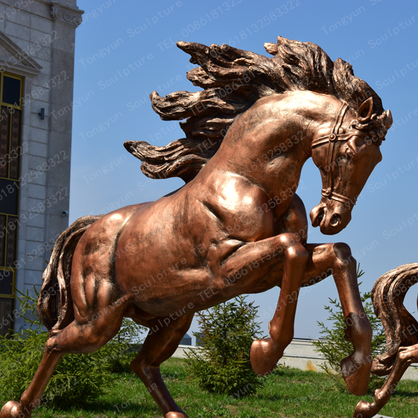 Metal Crafts Life Size Antique Brass Horse Statue Jumping Bronze Horse Statue Sculpture For Sale