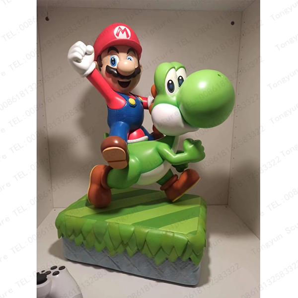 Custom Handmade Resin Mario Brother Statue Fiberglass Steel Mario Sculpture for Home Decoration