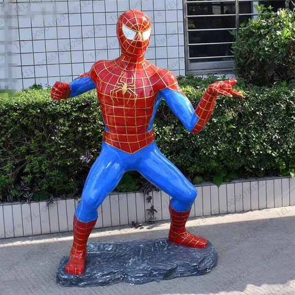 Hot Sale Movie Character Sculpture Fiberglass Spiderman Statue