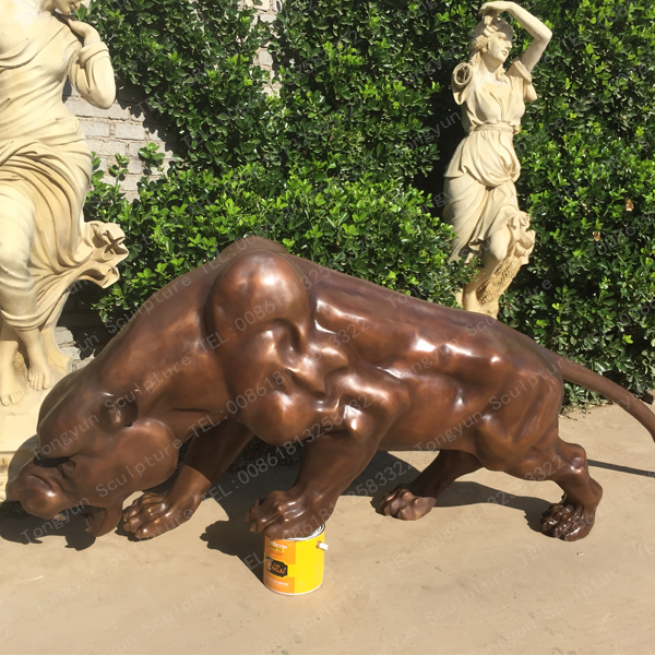Customized Outdoor Garden Decorative Sculpture Bronze Leopard Statue