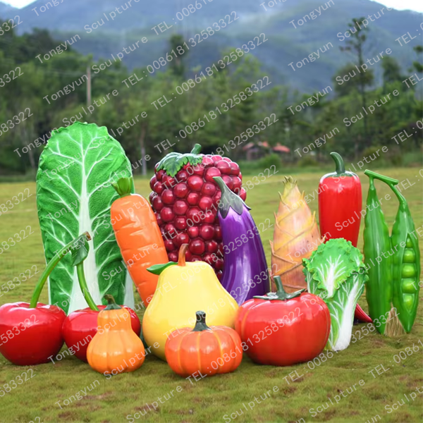 Modern Fruit and Vegetables Sculpture Large Fiberglass Sculptures For Indoor and Outdoor Decor
