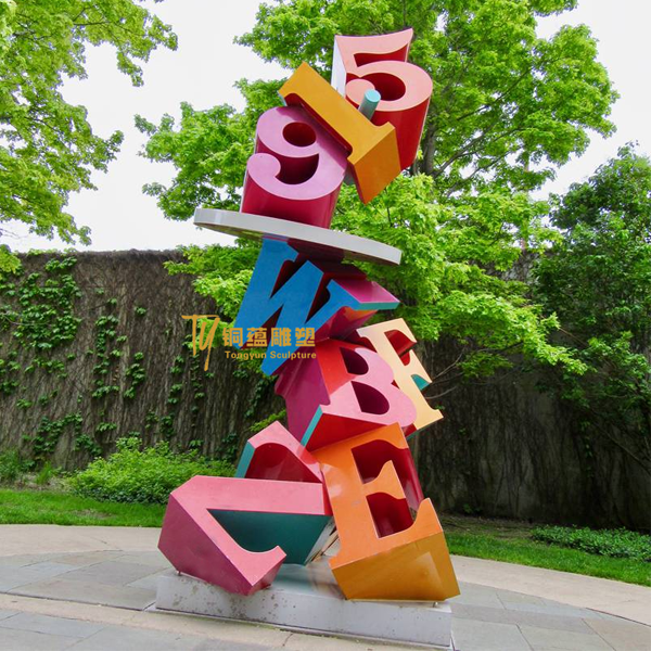 Colorful Standing Stainless Steel Art Word Outdoor Large Sculpture