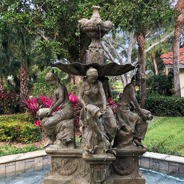 Modern Bronze Figures Water Fountain for Outdoor Garden for Sale