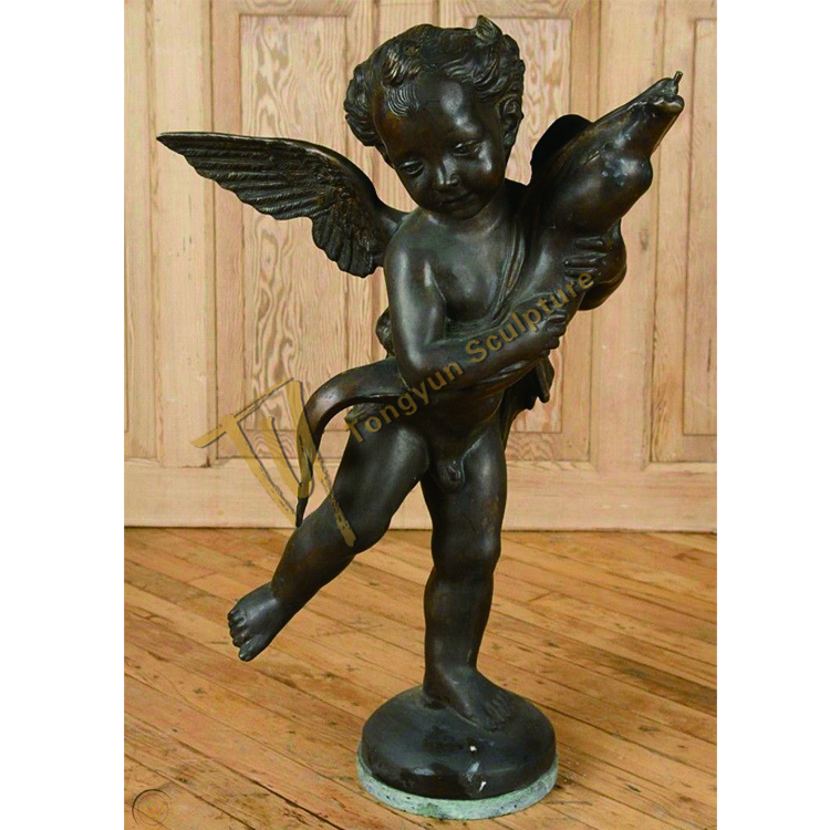 Outdoor Garden Bronze Bird Water Fountain Art