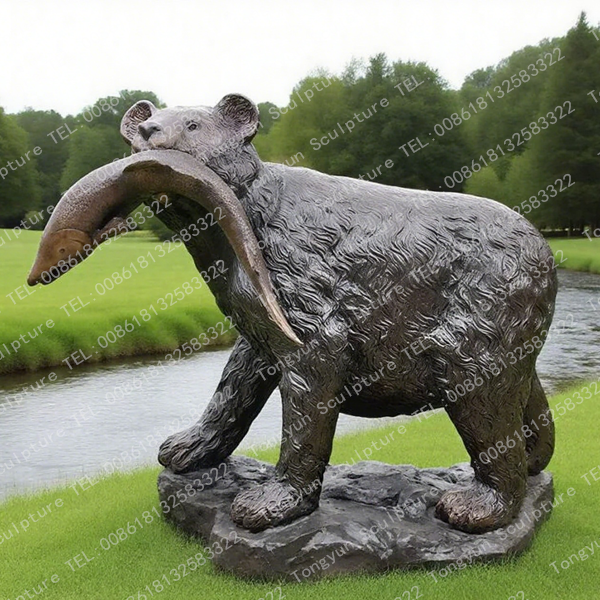 Garden Decoration Life Size Bronze Animal Bear Sculpture For Sale