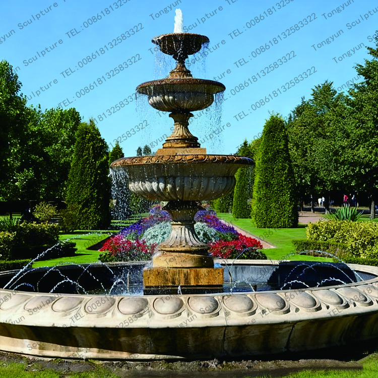 Natural Marble 3 Tiered Fountain Garden Decor Factory Supplier