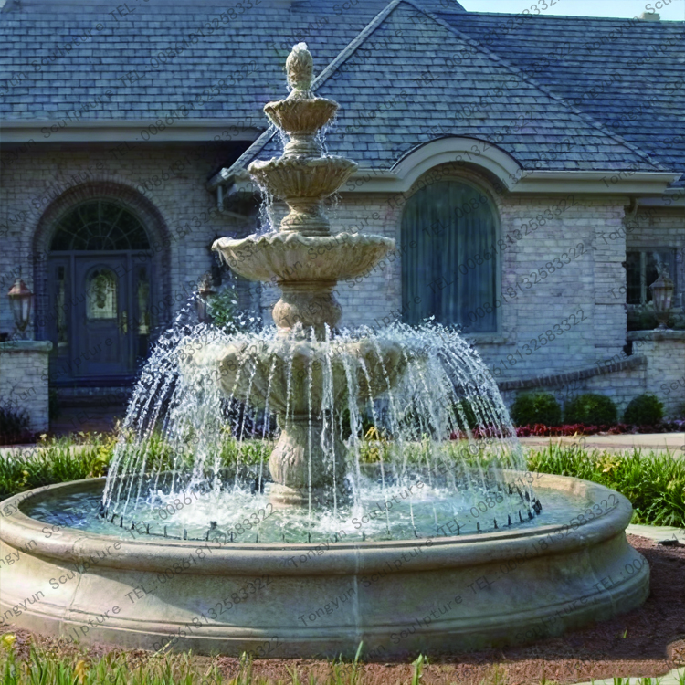 Natural Marble Fountain with Base for Home Decor Statue Maker