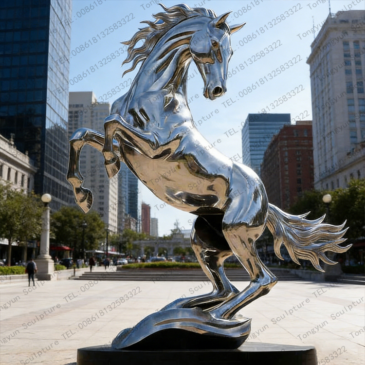 Stainless steel Life size metal horse sculpture for sale