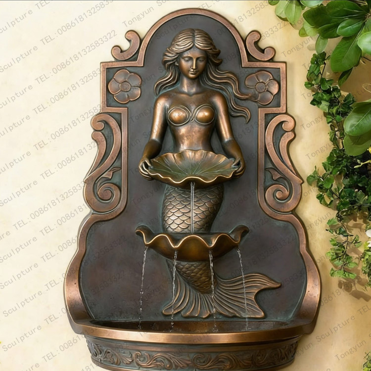 Bronze Mermaid Outdoor Water Fountain Sculpture