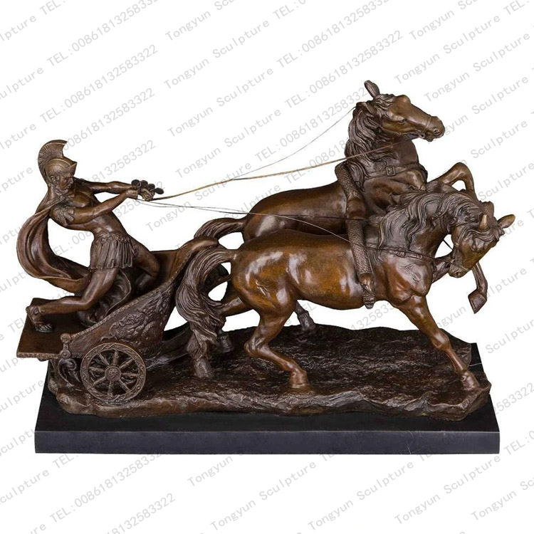 Royal Bronze Horse Drawn Carriage Public Art Sculpture For Sale