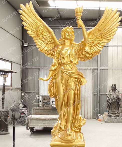 Customized Outdoor garden Life Size Fiberglass Sculpture Resin Angel Statue 