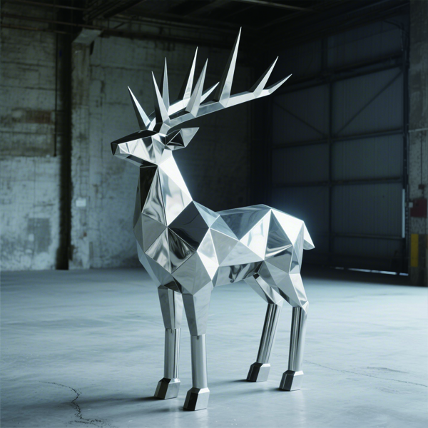 Geometric stainless steel deer sculpture.jpg Geometric stainless steel deer sculpture.jpg