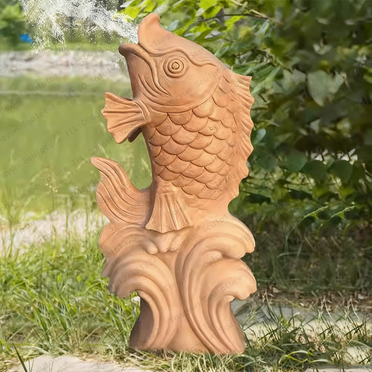 Marble Fish Water Garden Outdoor Fountain With Ball Sculpture.jpg