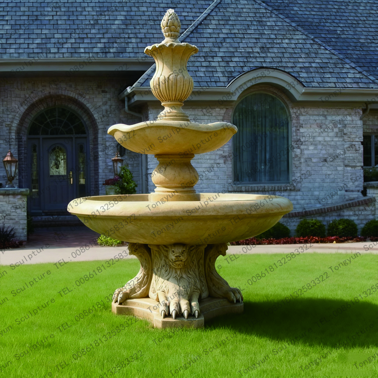 Tiered Marble Water Fountain With Lion Statue Custom Factory.jpg Tiered Marble Water Fountain With Lion Statue Custom Factory.jpg