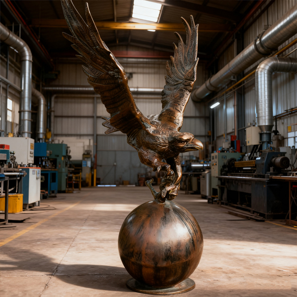 Custom Wildlife Large Bronze Falcon Statue.jpg Custom Wildlife Large Bronze Falcon Statue.jpg