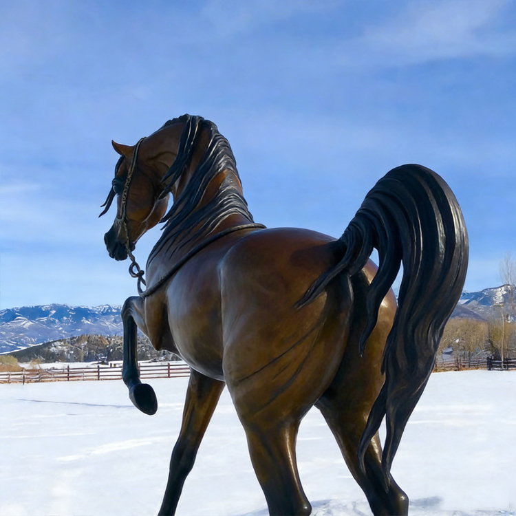 Custom Popular Bronze Private Treasure Arabian Horse Statue.jpg