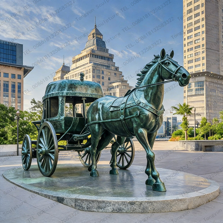 Royal Bronze Horse Drawn Carriage Public Art Sculpture For Sale.jpg