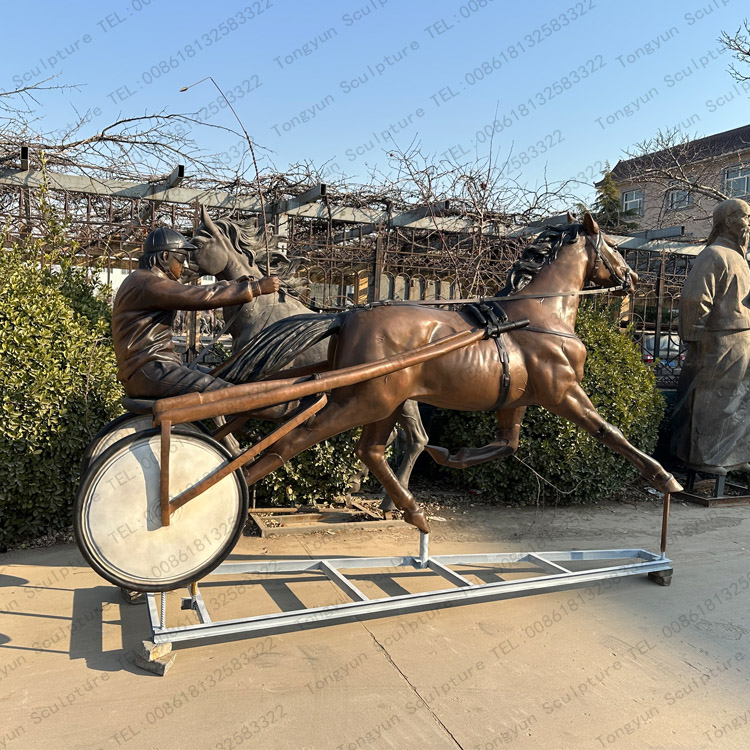 Bronze Horse Carriage Sculpture in Maria’s backyard.jpg