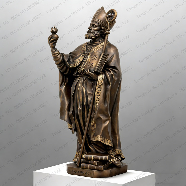 Custom Bronze St. Augustine Statue Godfather Church Father Sculpture Supplier.jpg