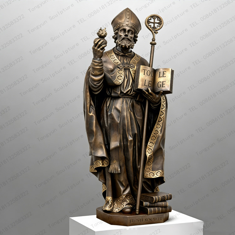 Custom Bronze St. Augustine Statue Godfather Church Father Sculpture Supplier.jpg